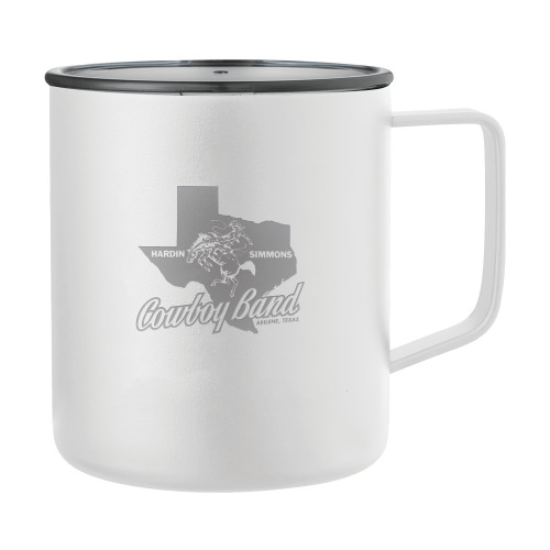  Rover Camp Vacuum Insulated White Mug 14oz - Cowboy Band Engraved