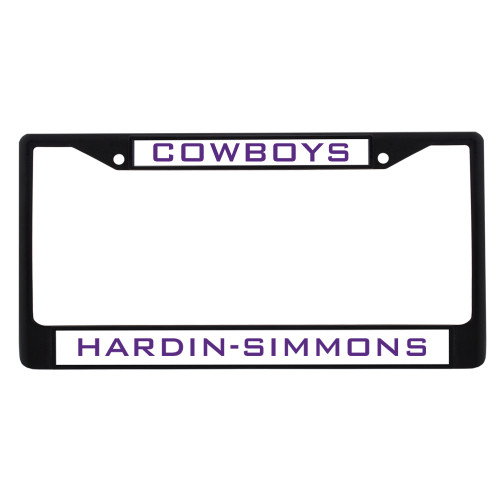  Metal License Plate Frame in Black - Cowboys