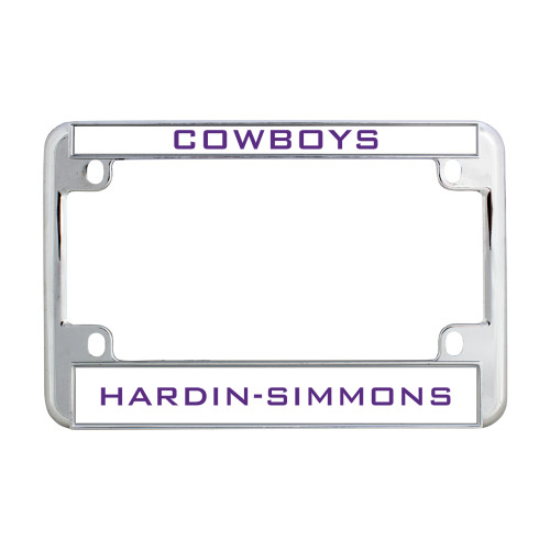  Metal Motorcycle License Plate Frame in Chrome - Cowboys