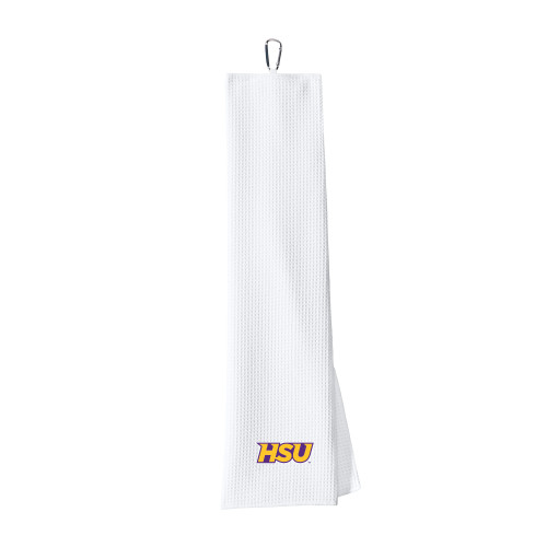  White Waffle Microfiber Golf Towel - HSU