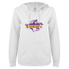 Thumbnail image for  ENZA Womens White V Notch Raw Edge Fleece Hoodie