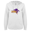 Thumbnail image for  ENZA Womens White V Notch Raw Edge Fleece Hoodie