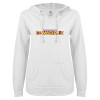 Thumbnail image for  ENZA Womens White V Notch Raw Edge Fleece Hoodie