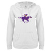 Thumbnail image for  ENZA Womens White V Notch Raw Edge Fleece Hoodie