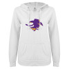 Thumbnail image for  ENZA Womens White V Notch Raw Edge Fleece Hoodie