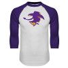Thumbnail image for  White/Purple Raglan Baseball T Shirt