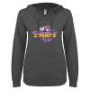 Thumbnail image for  ENZA Womens Dark Heather V Notch Raw Edge Fleece Hoodie