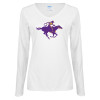 Thumbnail image for  Womens White Long Sleeve V Neck Tee