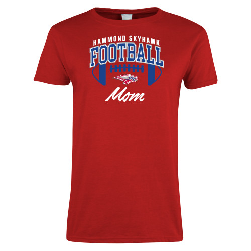  Womens Red Short Sleeve Tee - Hammond Skyhawk Football Mom