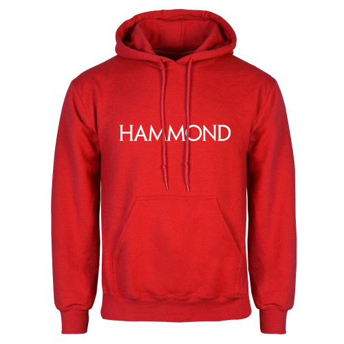  Red Fleece Hoodie - Hammond Logotype