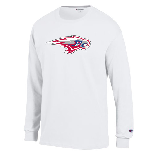  Champion White Long Sleeve T Shirt - Gear Skyhawk
