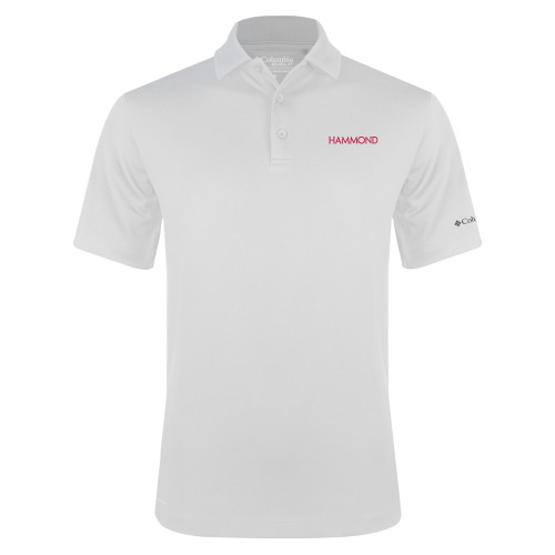  Columbia White Omni Wick Drive Polo - Hammond Logotype
