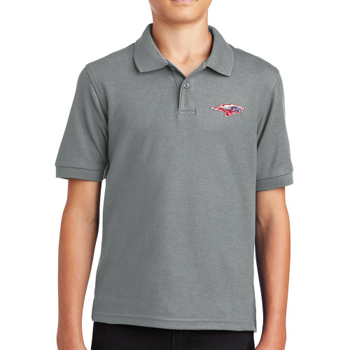  Youth Grey Silk Touch Polo - Gear Skyhawk