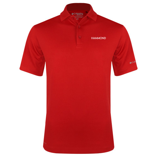 Columbia Red Omni Wick Drive Polo - Hammond Logotype