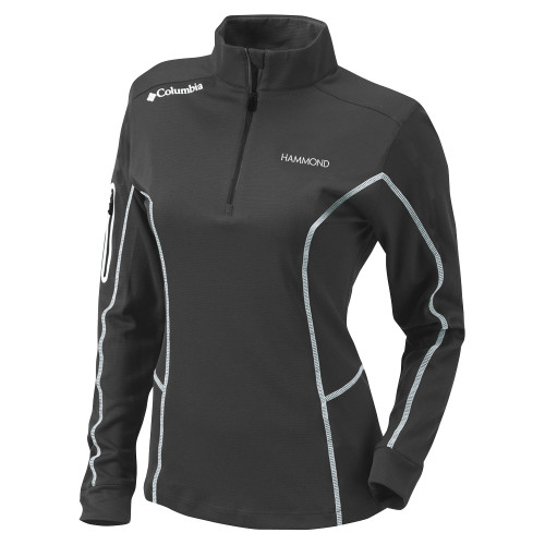  Columbia Womens Omni Wick Charcoal 1/4 Zip - Hammond Logotype