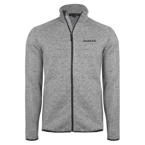  Grey Heather Sweater Fleece Jacket - Hammond Logotype