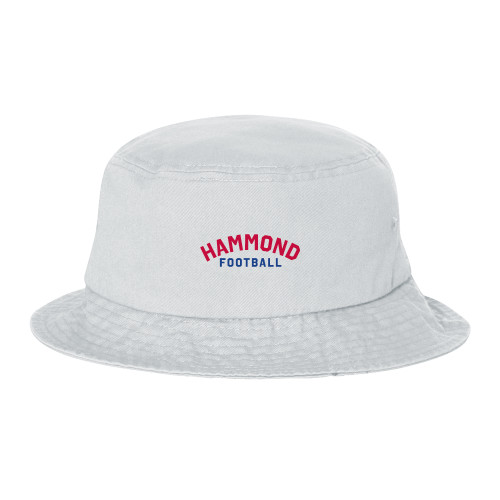  Sportsman White Bucket Hat - Arched Hammond Football