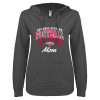 Thumbnail image for  ENZA Womens Dark Heather V Notch Raw Edge Fleece Hoodie