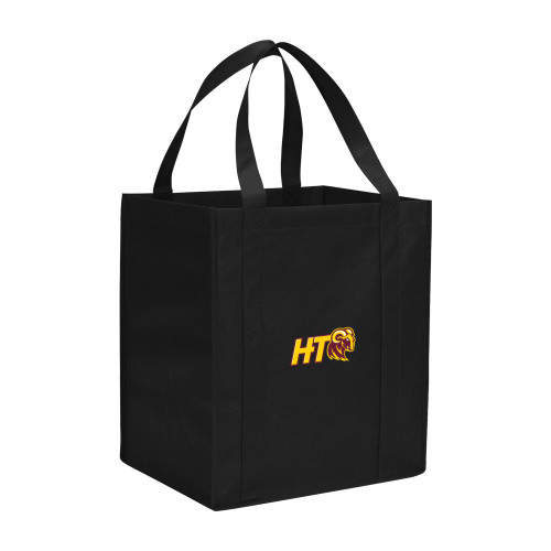  Non Woven Black Grocery Tote - Primary Athletic Mark