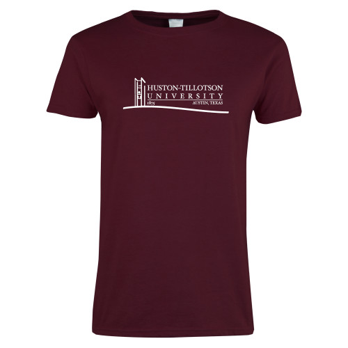  Womens Maroon Short Sleeve Tee - Institutional Mark