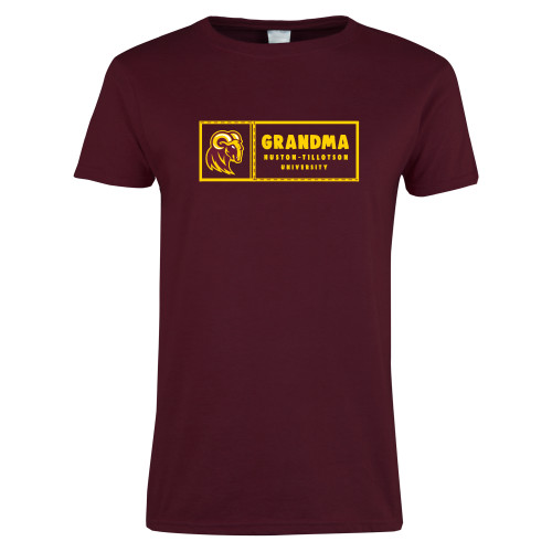  Womens Maroon Short Sleeve Tee - Grandma