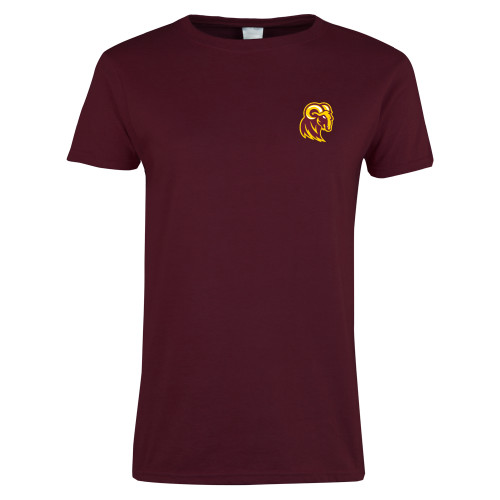 Womens Maroon Short Sleeve Tee - Mascot