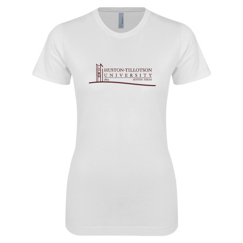  Next Level Womens White Boyfriend Tee - Institutional Mark