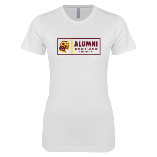  Next Level Womens White Boyfriend Tee - Alumni