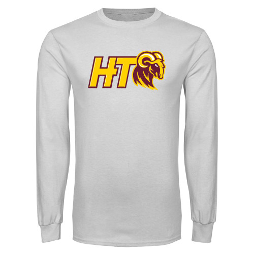  White Long Sleeve T Shirt - Primary Athletic Mark