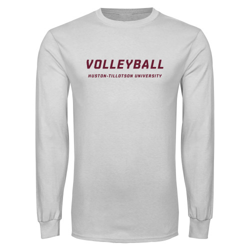  White Long Sleeve T Shirt - Volleyball