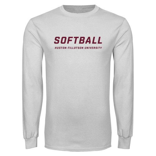  White Long Sleeve T Shirt - Softball