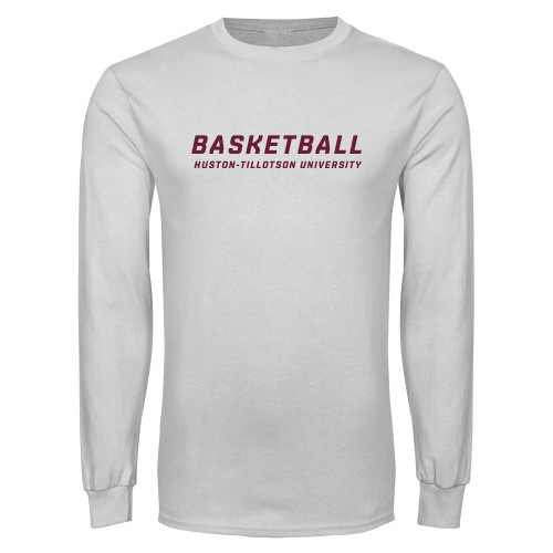  White Long Sleeve T Shirt - Basketball