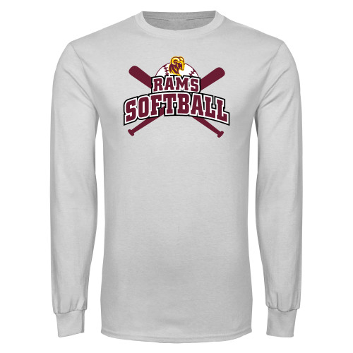  White Long Sleeve T Shirt - RAMS Softball