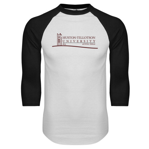  White/Black Raglan Baseball T Shirt - Institutional Mark