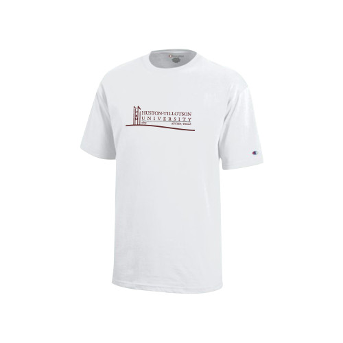 Champion Youth White Short Sleeve Tee - Institutional Mark