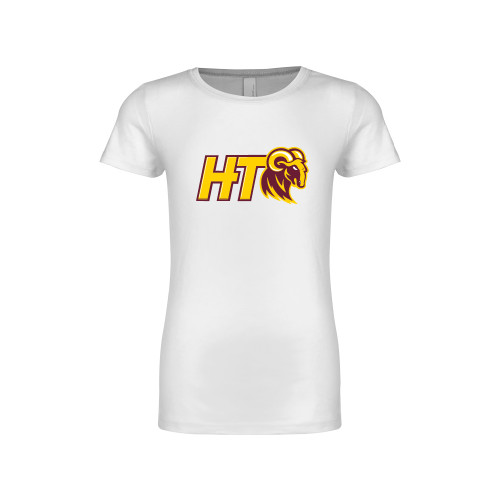  Next Level Girls White Fashion Fit T Shirt - Primary Athletic Mark