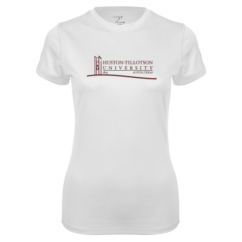  Womens White Performance Tee - Institutional Mark