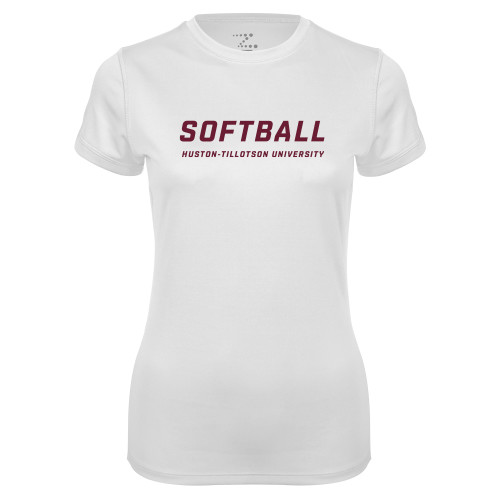  Womens White Performance Tee - Softball