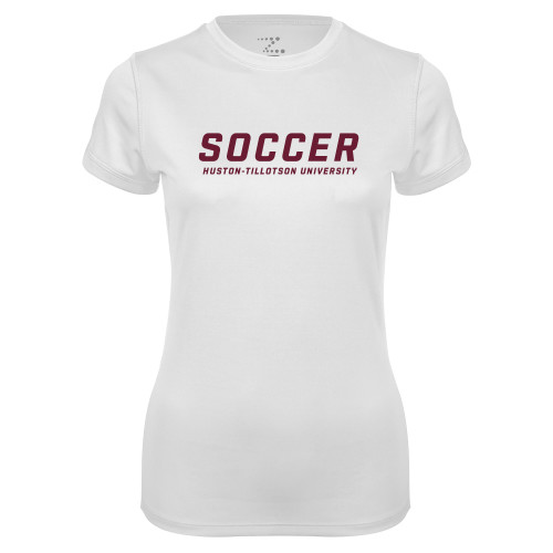  Womens White Performance Tee - Soccer