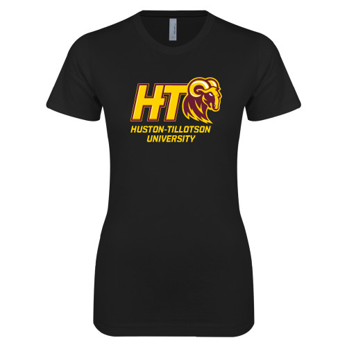  Next Level Womens Black Boyfriend Tee - H-T University