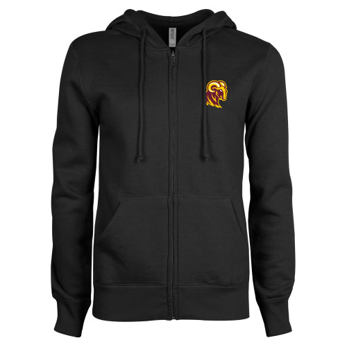  ENZA Womens Black Fleece Full Zip Hoodie - Mascot