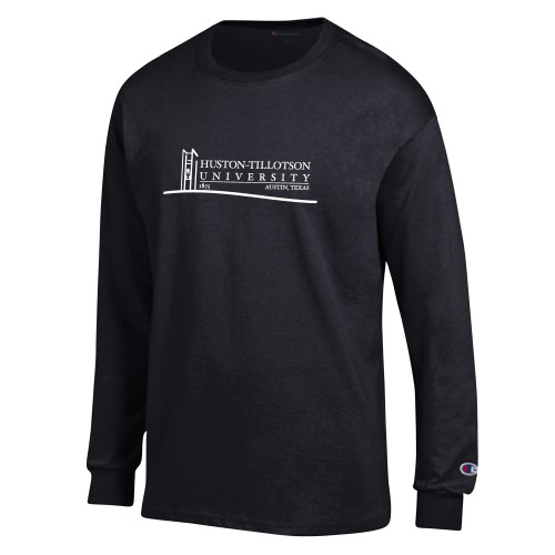  Champion Black Long Sleeve T Shirt - Institutional Mark