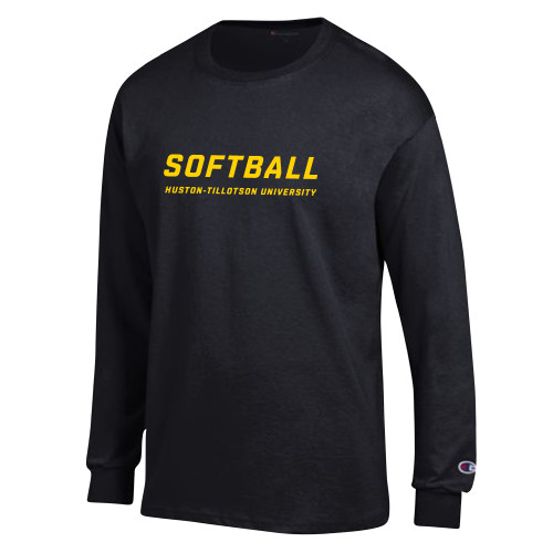  Champion Black Long Sleeve T Shirt - Softball