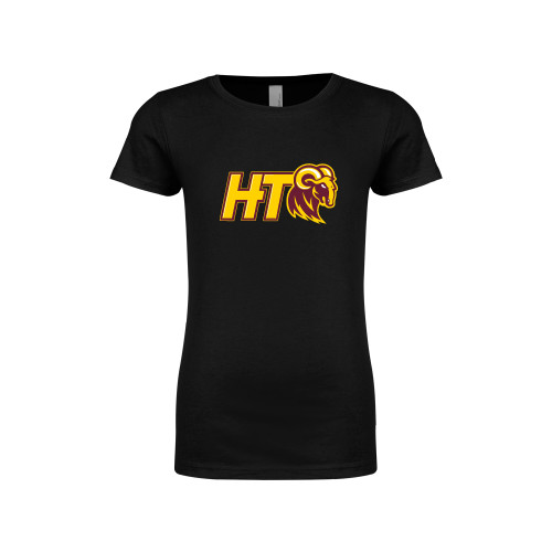  Next Level Girls Black Fashion Fit T Shirt - Primary Athletic Mark