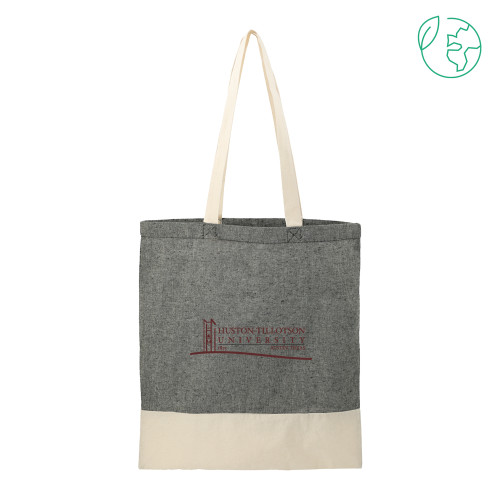  Split Recycled Black Cotton Twill Convention Tote - Institutional Mark