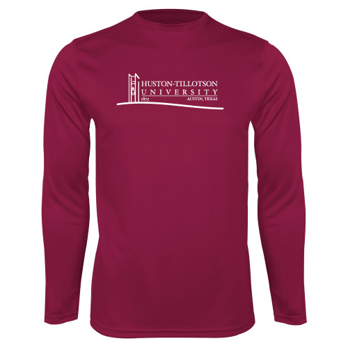  Maroon Performance Long Sleeve Shirt - Institutional Mark