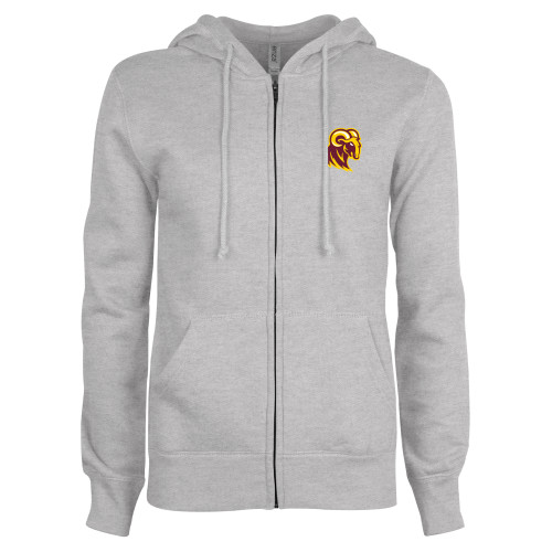  ENZA Womens Grey Fleece Full Zip Hoodie - Mascot