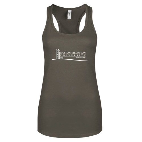  Next Level Womens Charcoal Racerback Tank - Institutional Mark
