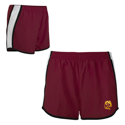  Womens Maroon/White Team Short - Mascot