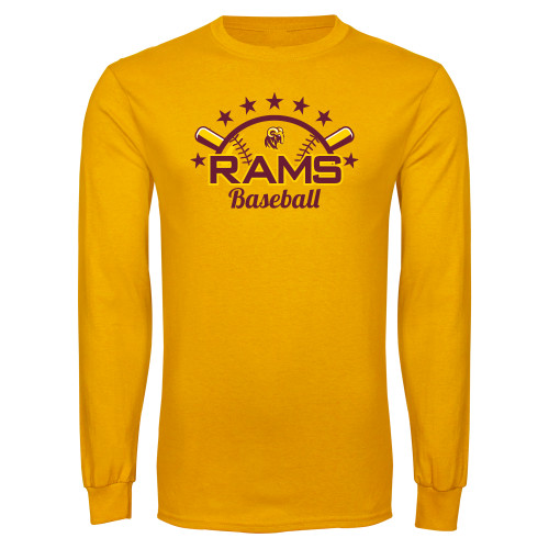  Gold Long Sleeve T Shirt - RAMS Baseball
